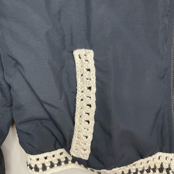 Free People Crochet insert light weight bomber cropped jacket - Picture 5 of 15